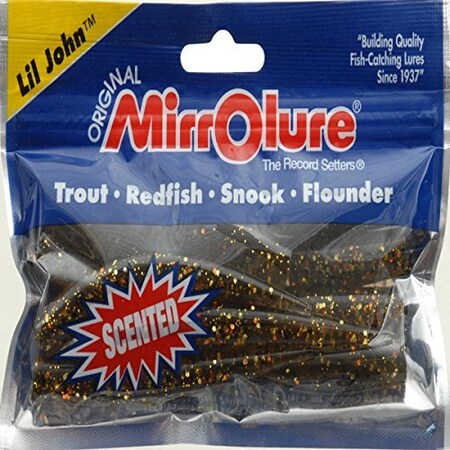 Mirrolure Lil John Scented Soft Plastic Twitchbait, 3 34 Golden Bream, 10PK MRLJ-26